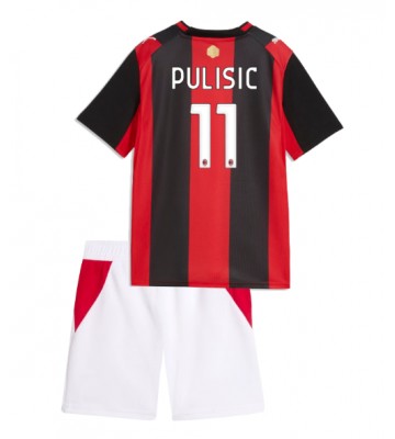 AC Milan Christian Pulisic #11 Replika Hemmatröja Barn 2026-27 Kortärmad (+ Korta byxor)